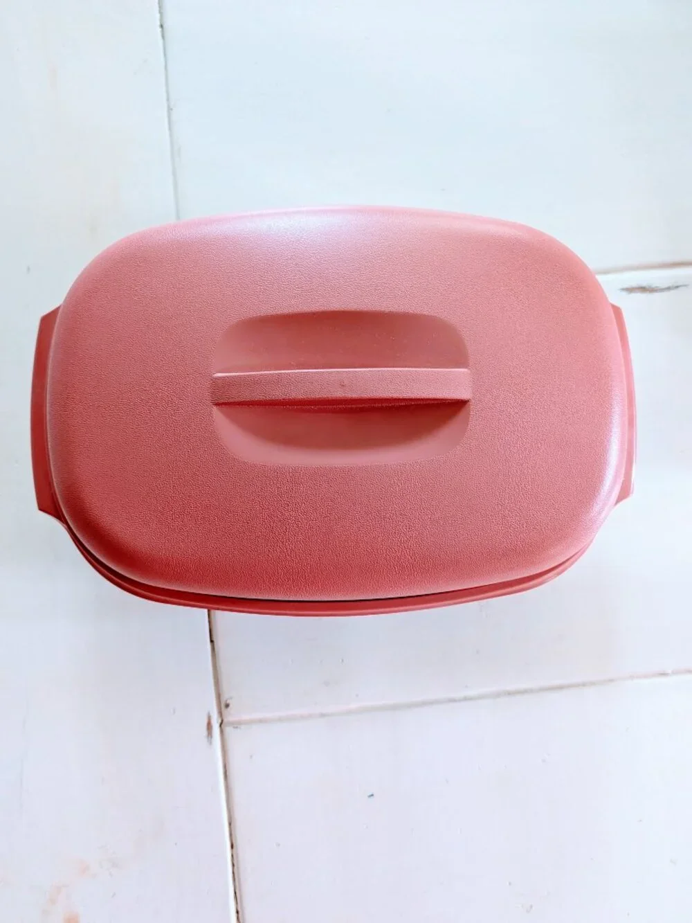 VTG Tupperware #1273-4 Dusty Pink Food Steamer 6 Cup White Insert NOS USA 3 Part